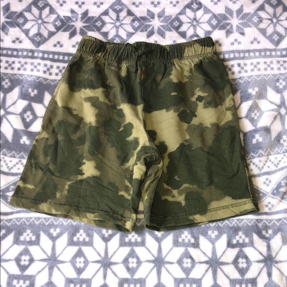 Kids Camo Pull-On Shorts - Olive Green